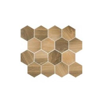   Uniwersalna Mozaika Prasowana Wood Natural Mix Heksagon Mat 22x25,5