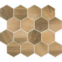 Uniwersalna Mozaika Prasowana Wood Natural Mix Heksagon Mat 22x25,5