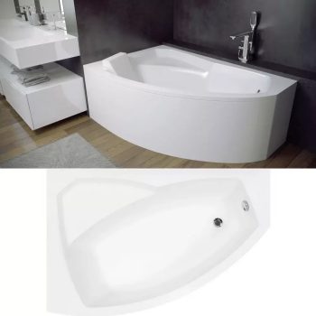 Besco Rima asszimetrikus íves akril kád láb nélkül