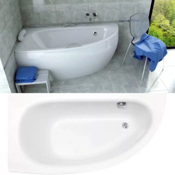   Besco Milena 150x70 asszimetrikus íves akril kád láb nélkül