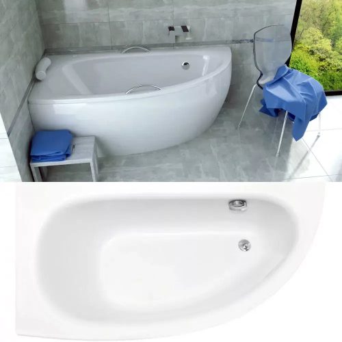 Besco Milena 150x70 asszimetrikus íves akril kád láb nélkül