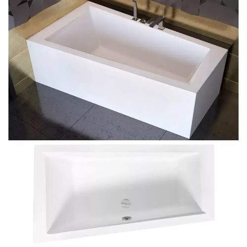 Besco Intima asszimetrikus íves akril kád láb nélkül