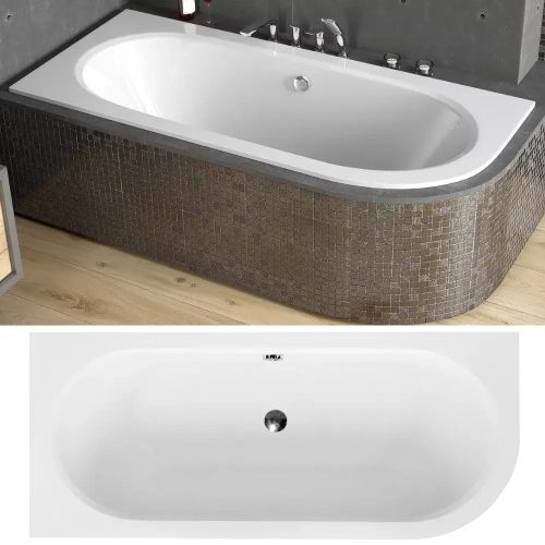 Besco Avita Slim asszimetrikus íves akril kád láb nélkül