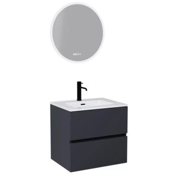   HD Aria Antracit 60 komplett bútor fali mosdószekrénnyel és tükörrel