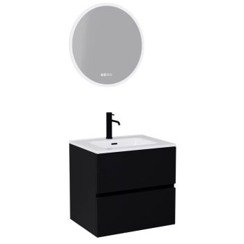   HD Aria Black 60 komplett bútor fali mosdószekrénnyel és tükörrel