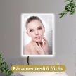 HD Pizzo 60 cm széles fali szögletes LED okostükör ambient világítással, érintőkapcsolóval, digitális órával és páramentesítő funkcióval