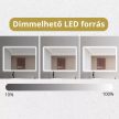 HD Verona 120 cm széles fali szögletes LED okostükör ambient világítással, érintőkapcsolóval, digitális órával és páramentesítő funkcióval