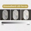 HD Dallas 50 cm széles fali ovális LED okostükör ambient világítással, érintőkapcsolóval, digitális órával és páramentesítő funkcióval