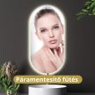 HD Dallas 50 cm széles fali ovális LED okostükör ambient világítással, érintőkapcsolóval, digitális órával és páramentesítő funkcióval