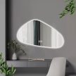 HD Cloud 100 cm széles fali szabálytalan alakú LED okostükör forgatható, ambient világítással, érintőkapcsolóval és páramentesítő funkcióval