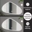 HD Cloud 100 cm széles fali szabálytalan alakú LED okostükör forgatható, ambient világítással, érintőkapcsolóval és páramentesítő funkcióval