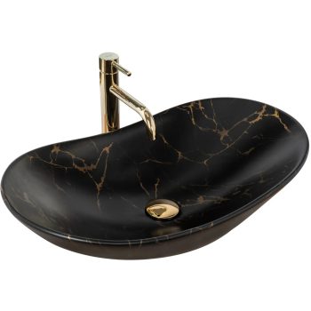 Mosdó Royal 60 Black Marble Matt REA-U7478