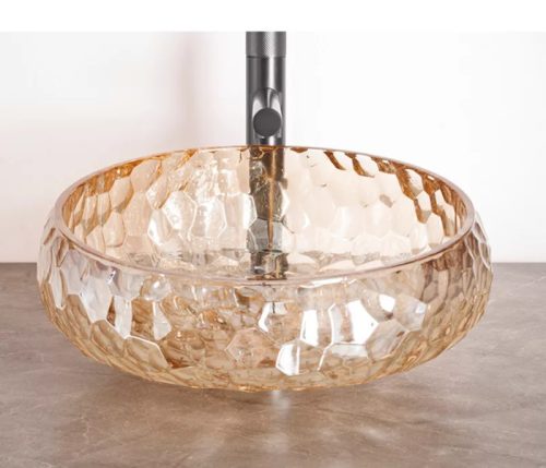 Mosdó Arezzo Prisma Ora üveg borostyán AR-M347O