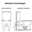Wc Dolphin Matt Black mély öblítésű fekete monoblokkos hátsó kifolyású Slim "F" tetővel és fényes króm kiegészítőkkel + tartály