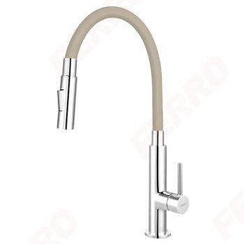   Konyhai csaptelep Zumba Slim 2F flexibilis kifolyócsővel, bézs BZA43P