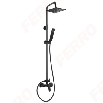   Zuhanyrendszer Ferro Vitto Verdeline fejzuhannyal és zuhanycsapteleppel, matt fekete NP81-BVI7UVL-BL
