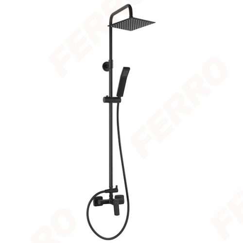 Zuhanyrendszer Ferro Vitto Verdeline fejzuhannyal és zuhanycsapteleppel, matt fekete NP81-BVI7UVL-BL