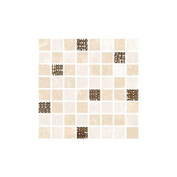 Marble Cream Beige Mosaic Shine 17,4x17,4 csempe