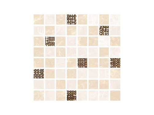 Marble Cream Beige Mosaic Shine 17,4x17,4 csempe