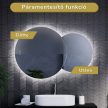 HD Twin 120 cm széles fali szabálytalan alakú LED okostükör forgatható, ambient világítással, érintőkapcsolóval és páramentesítő funkcióval