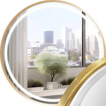 Kerek szálcsiszolt arany tükör 90cm MMJ BRUSH GOLD