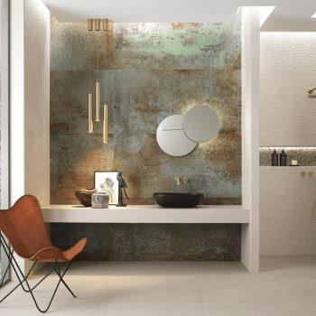 Metál hatású fürdőszoba csempe